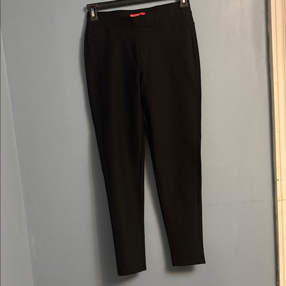 Butterfly Dsigns Classic Black Straight Leg Pants